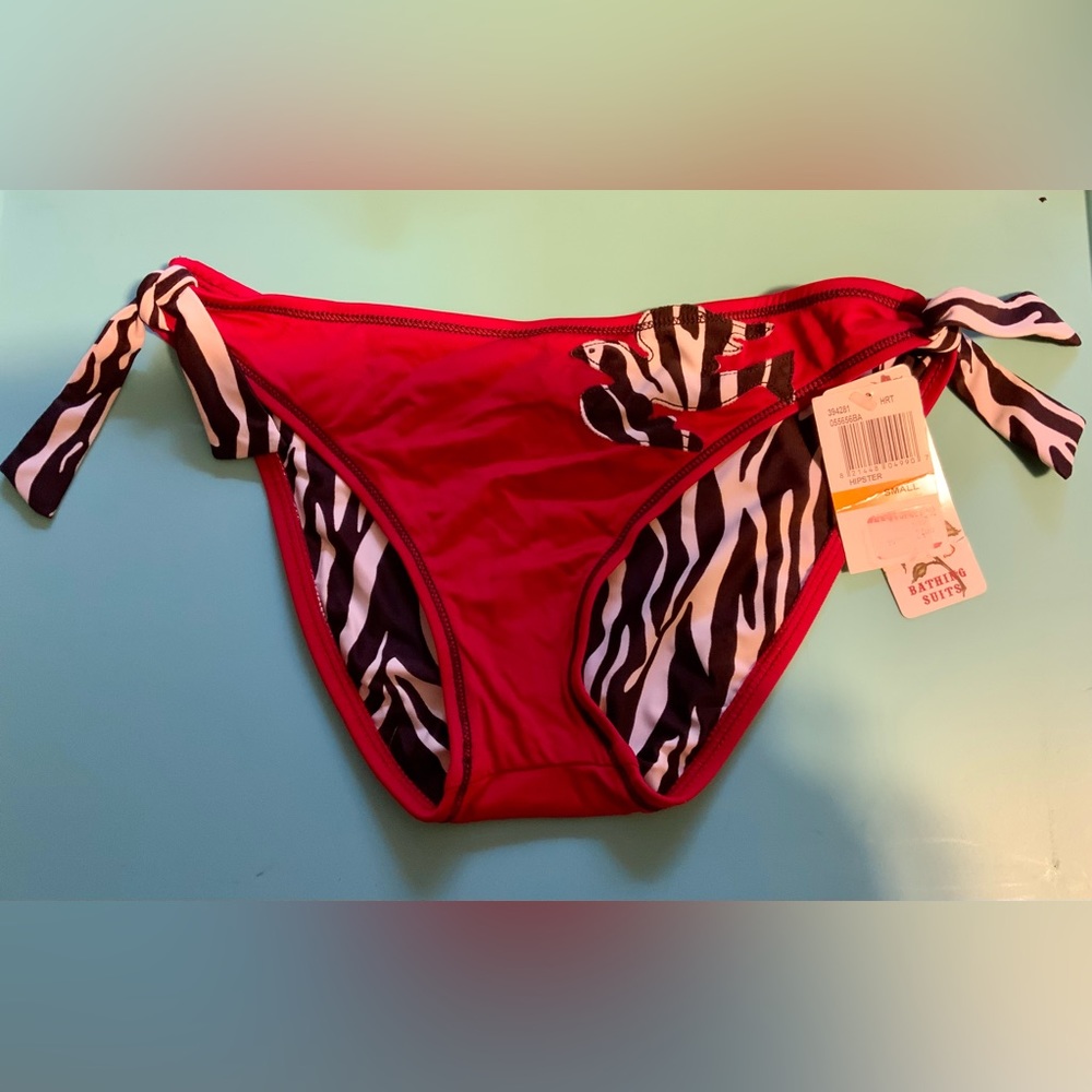 Lucky Brand bikini bottom brief tie side hipster dove red NWT women’s szs S L